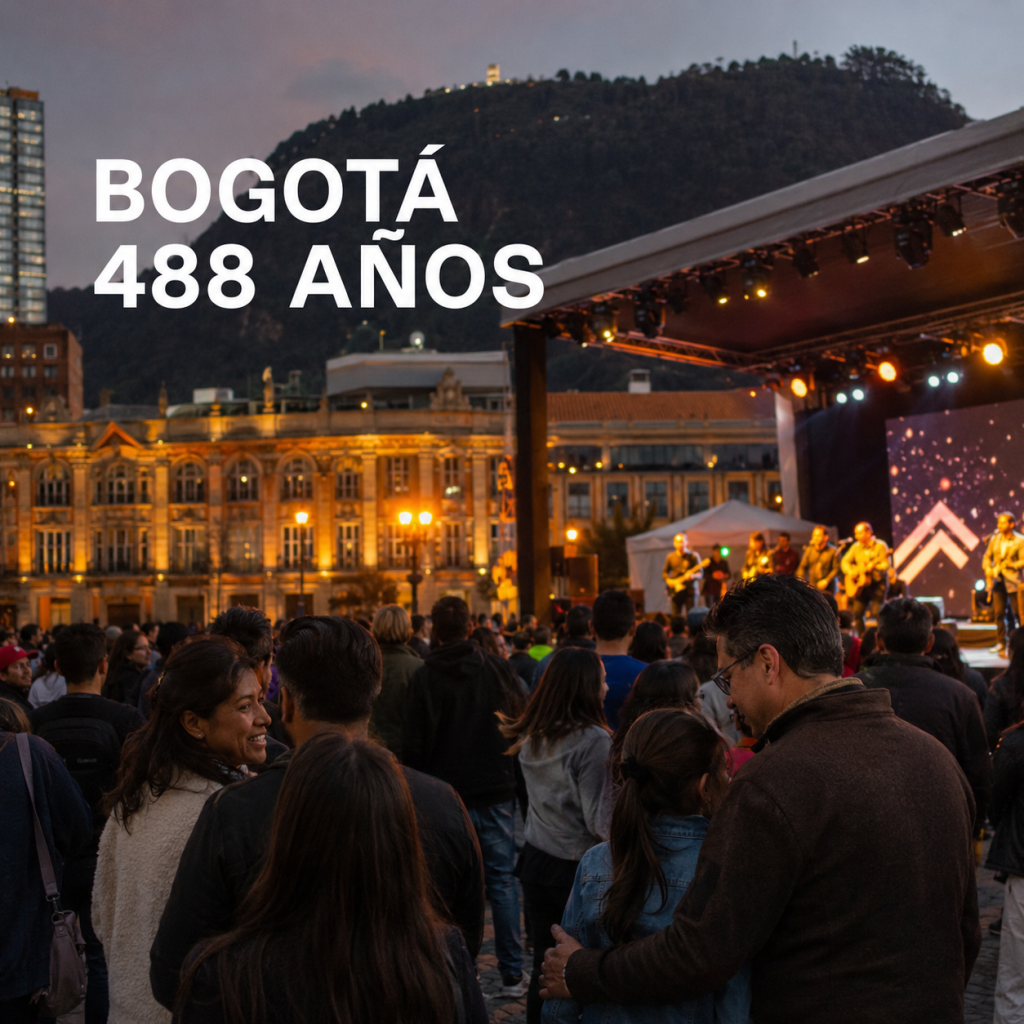 Público participa en la agenda cultural del cumpleaños 488 de Bogotá.