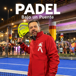Primera cancha pública de pádel iluminada bajo el puente vehicular de la Calle 63 con Avenida Boyacá en Bogotá.