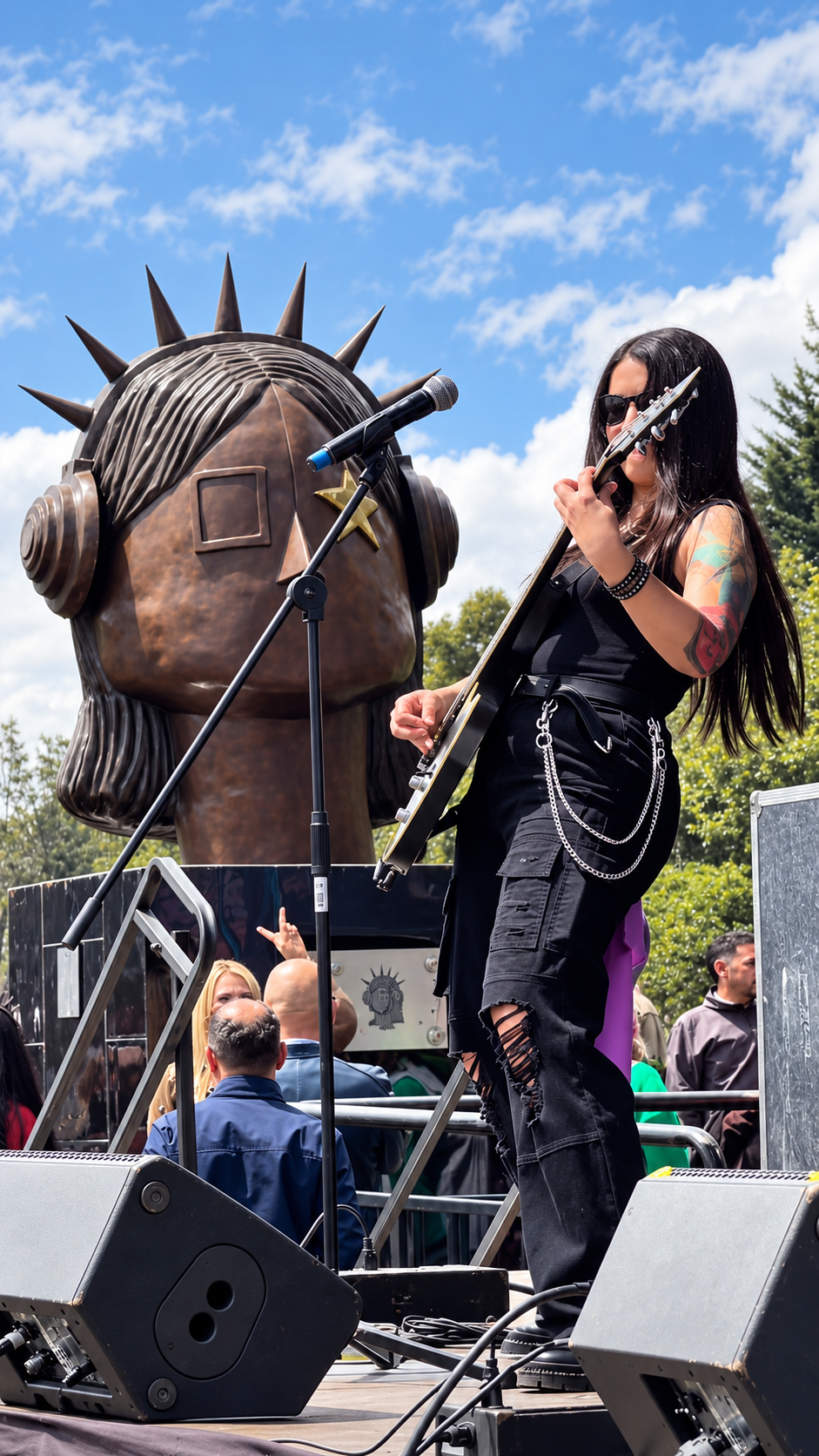 La Rockera, escultura conmemorativa instalada en el Parque Simón Bolívar